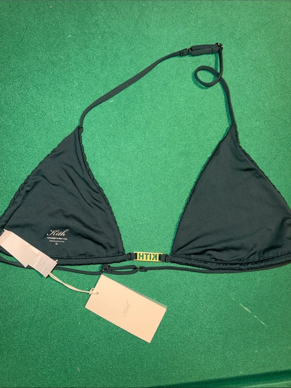 Kith Black Ribbed Triangle Bikini Top